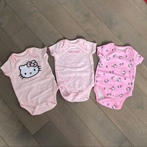 Hello Kitty Pink Baby Bodysuit Trio